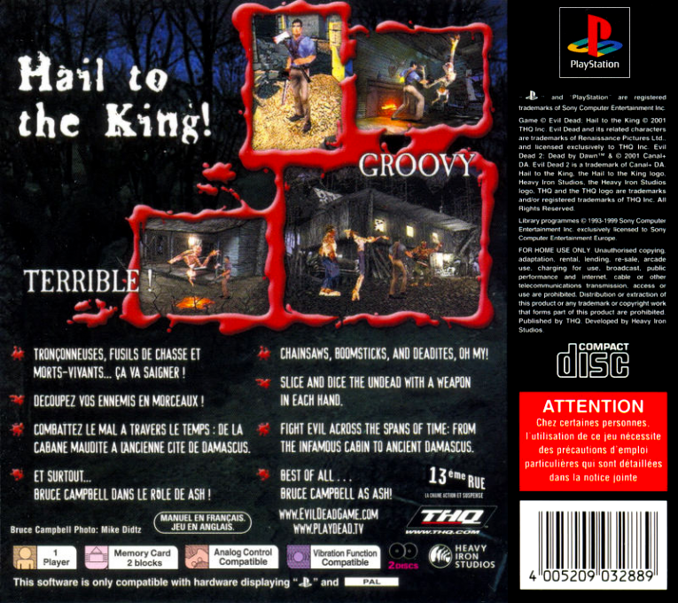 Evil Dead - Hail To The King — box-2D-back (FR)