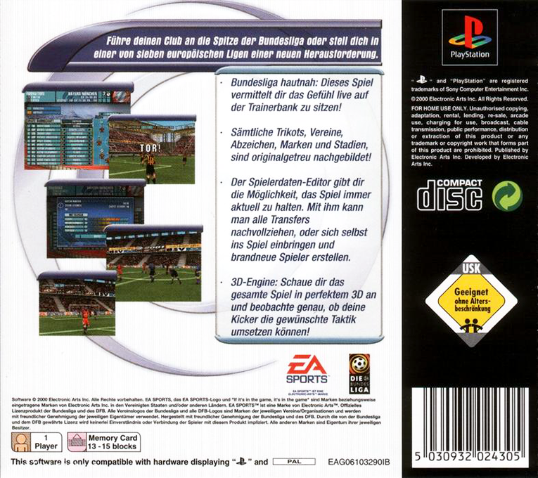 F.a. Premier League Football Manager 2001, The — box-2D-back (DE)