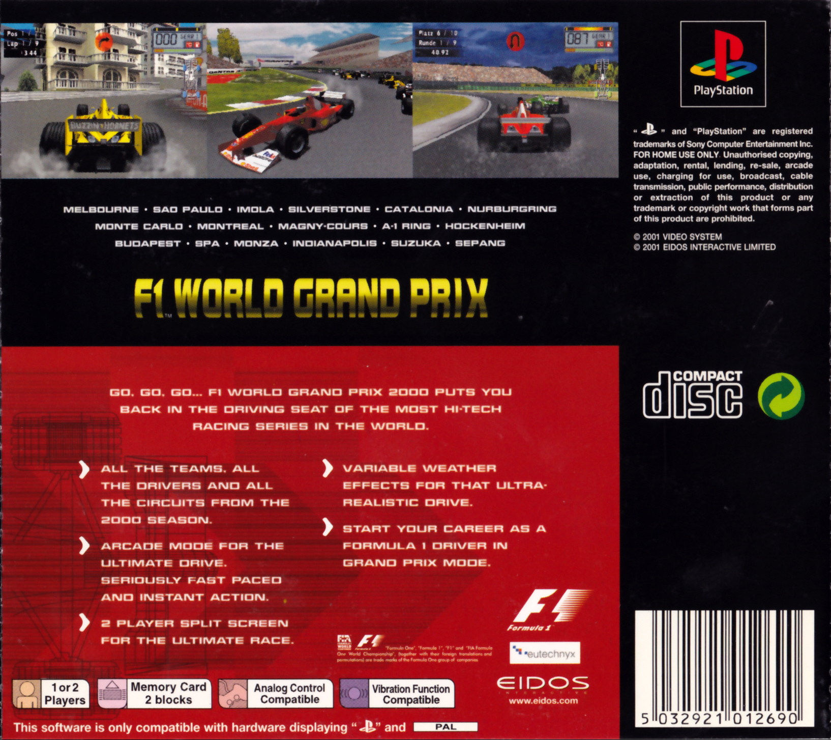 F1 World Grand Prix — box-2D-back (EU)