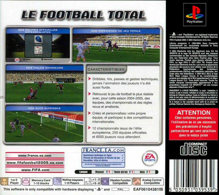 FIFA Football 2005 — box-2D-back (FR)
