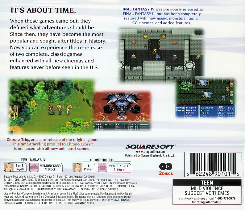 Chrono Trigger — box-2D-back (US)