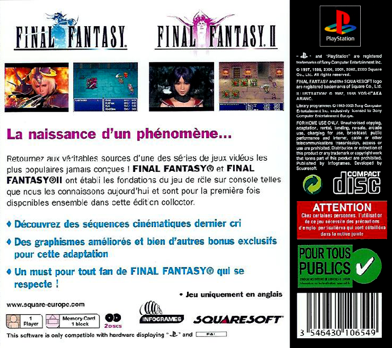 Final Fantasy 2 — box-2D-back (FR)
