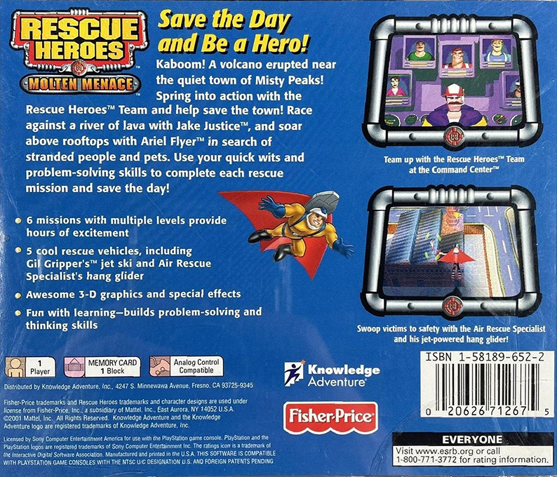 Rescue Heroes - Molten Menace — box-2D-back (US)
