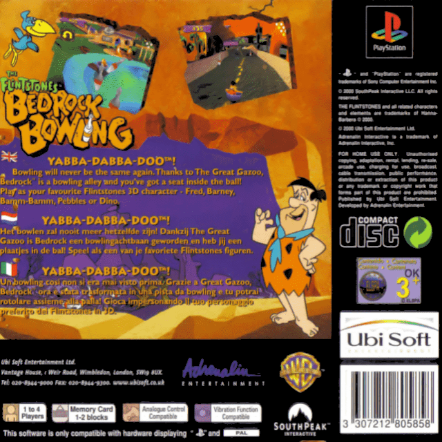 Flintstones - Bedrock Bowling, The — box-2D-back (EU)