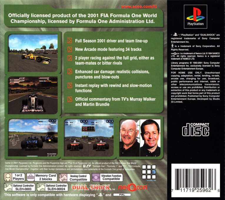 Formula One 2001 — box-2D-back (EU)