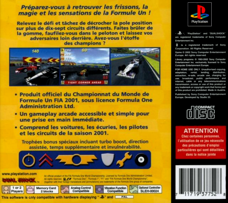 Formula One Arcade — box-2D-back (FR)