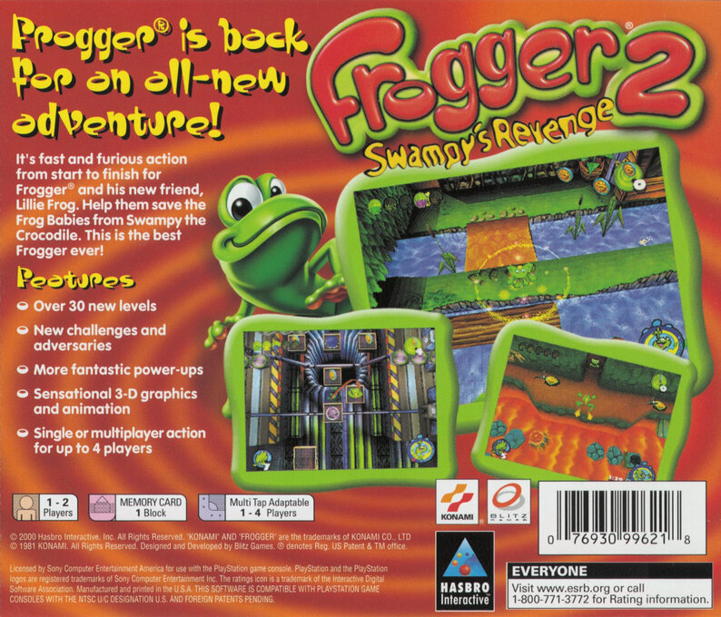 Frogger 2 - Swampy's Revenge — box-2D-back (US)