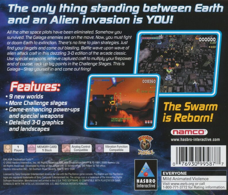 Galaga - Destination Earth — box-2D-back (US)
