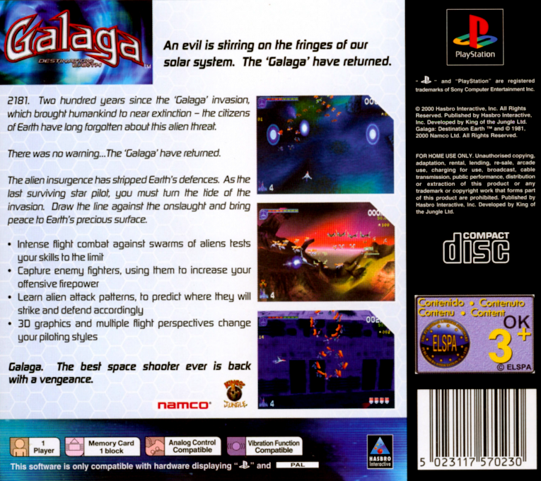 Galaga - Destination Earth — box-2D-back (EU)
