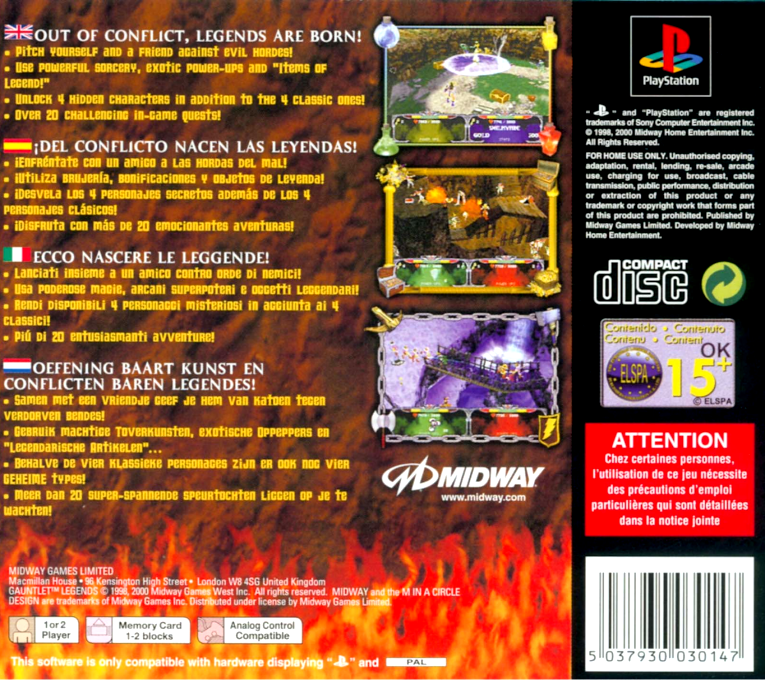 Gauntlet Legends — box-2D-back (EU)