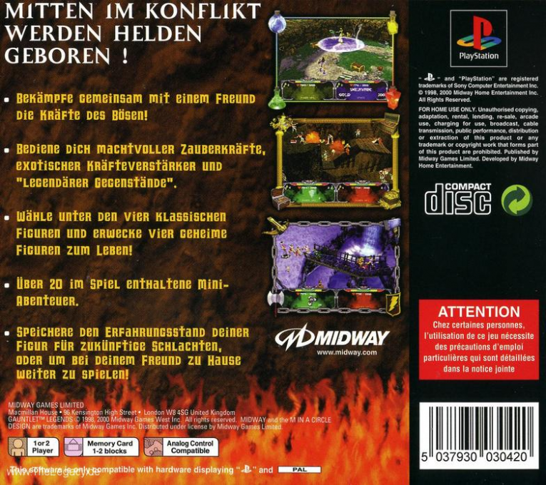 Gauntlet Legends — box-2D-back (DE)