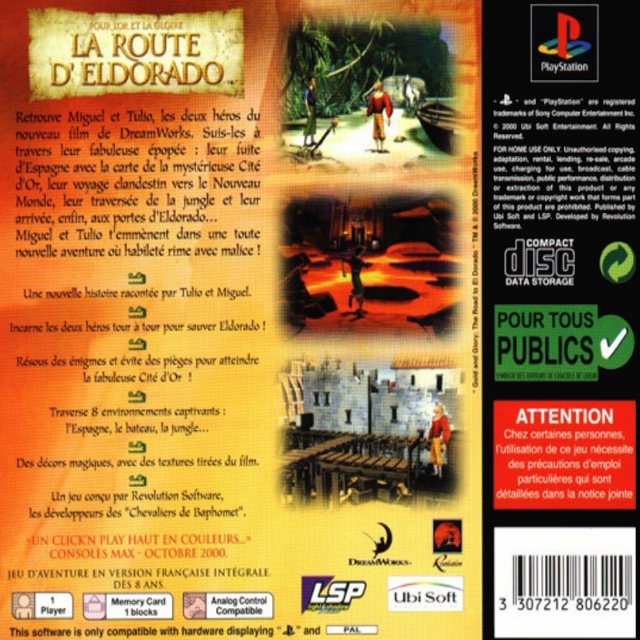 Gold And Glory - The Road To El Dorado — box-2D-back (FR)