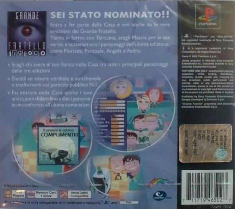 Grande Fratello - Il Gioco — box-2D-back (IT)