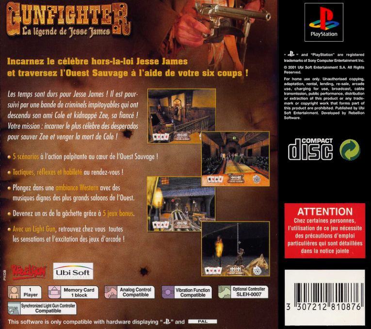 Gunfighter - The Legend Of Jesse James — box-2D-back (FR)