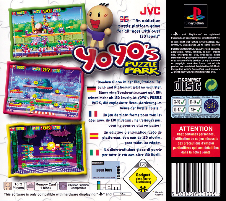 Yoyo's Puzzle Park — box-2D-back (EU)
