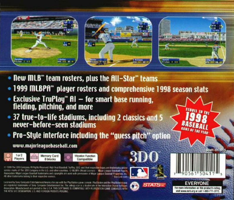 High Heat Baseball 2000 — box-2D-back (US)