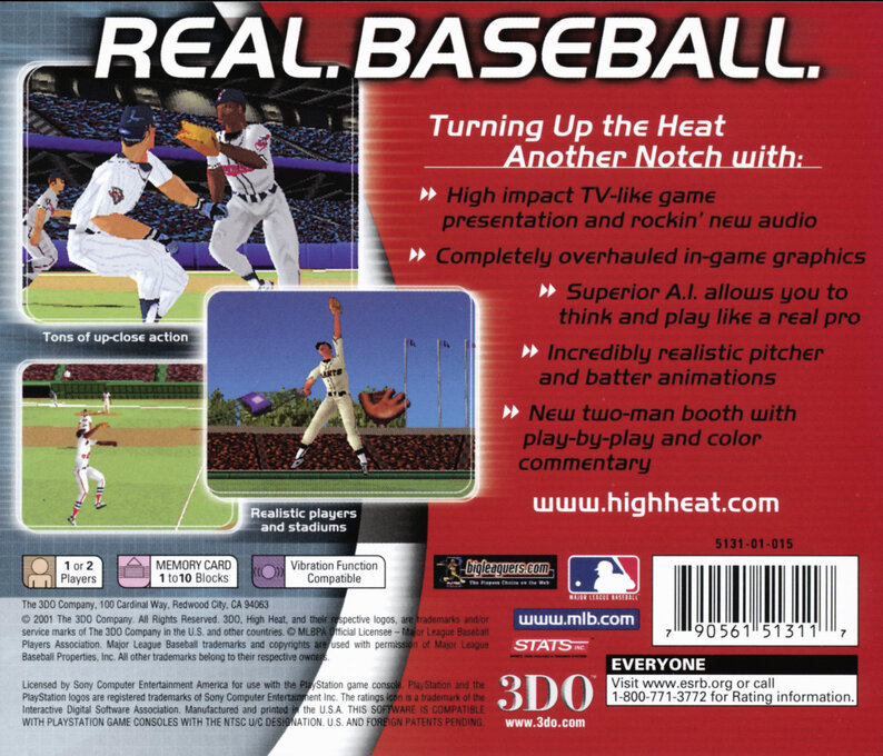 High Heat Major League Baseball 2002 — box-2D-back (US)