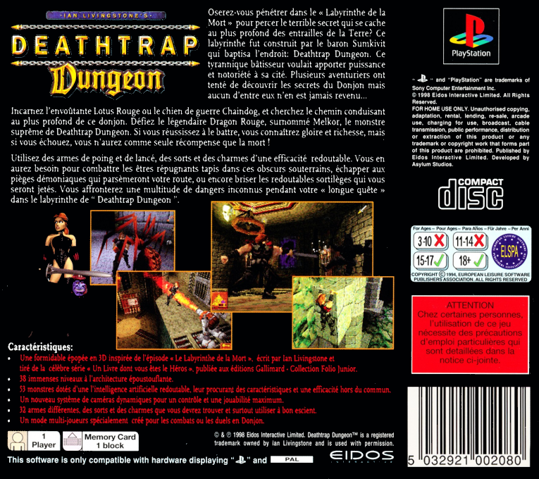 Ian Livingstone's Deathtrap Dungeon — box-2D-back (FR)