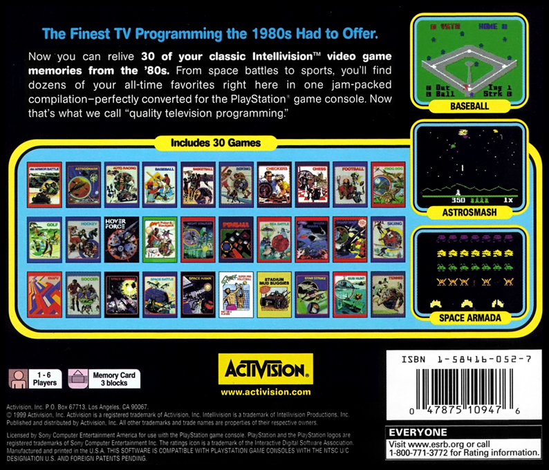Intellivision Classic Games — box-2D-back (US)