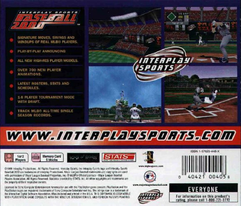 Interplay Sports Baseball 2000 — box-2D-back (US)