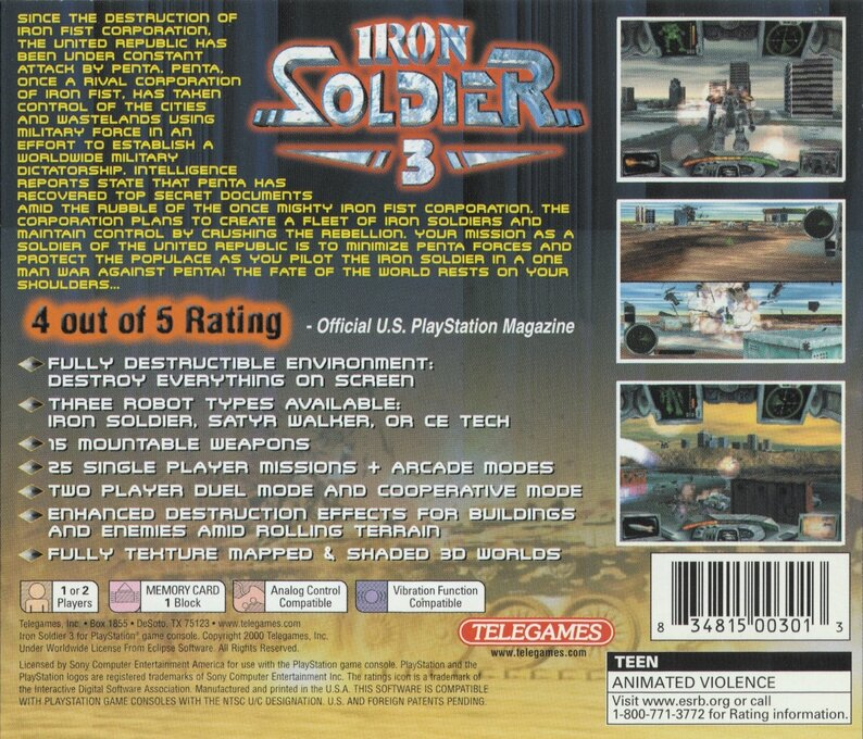 Iron Soldier 3 — box-2D-back (US)