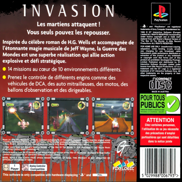 Jeff Wayne's The War Of The Worlds — box-2D-back (FR)