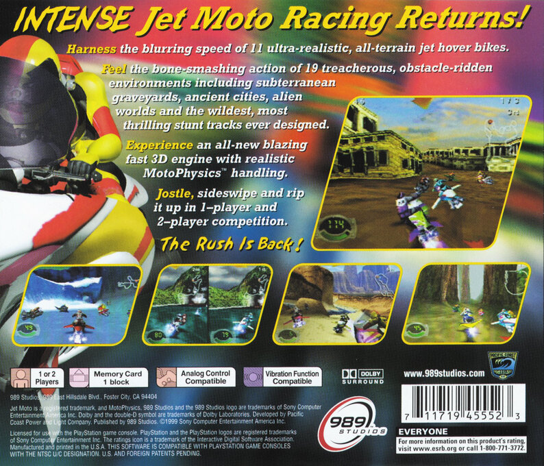 Jet Moto 3 — box-2D-back (US)