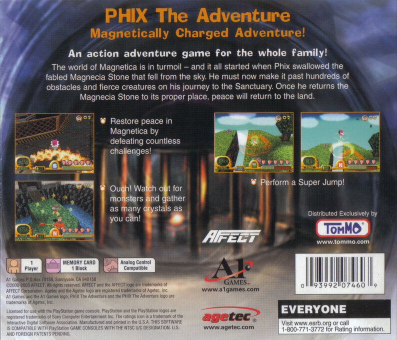 Phix - The Adventure — box-2D-back (US)