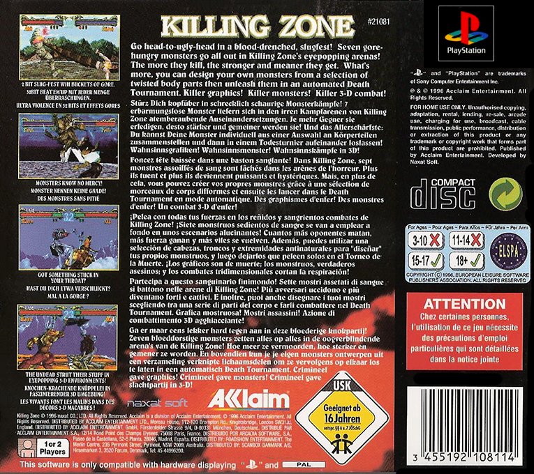 Killing Zone — box-2D-back (EU)