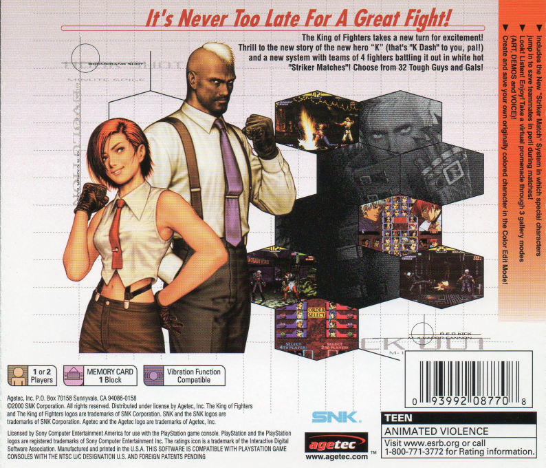 King Of Fighters '99, The — box-2D-back (US)
