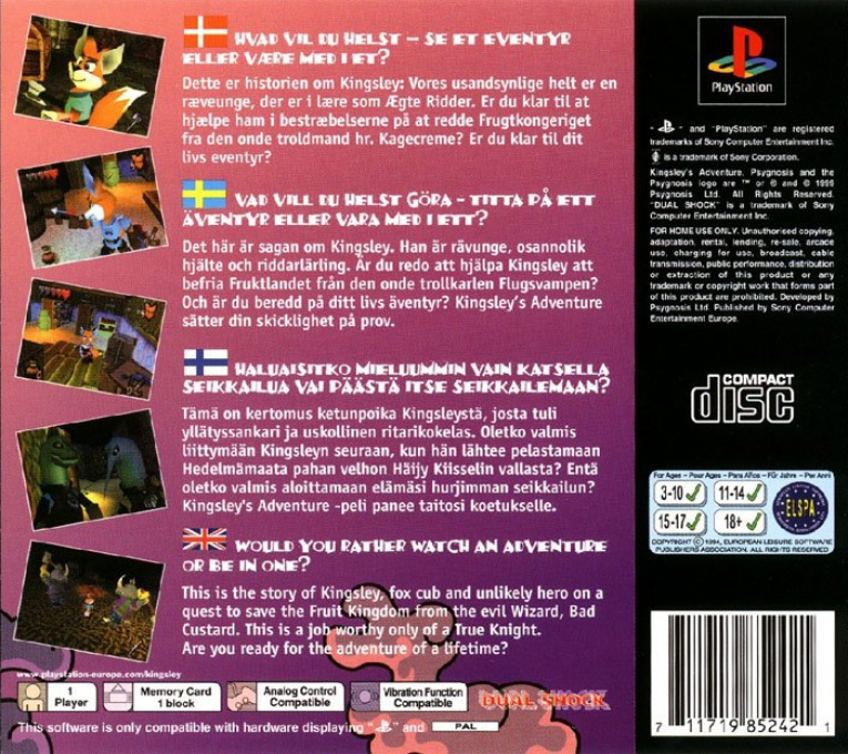 Kingsley's Adventure — box-2D-back (EU)