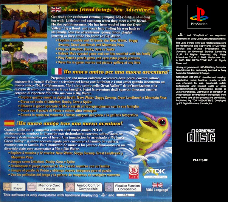 Land Before Time - Big Water Adventure, The — box-2D-back (EU)