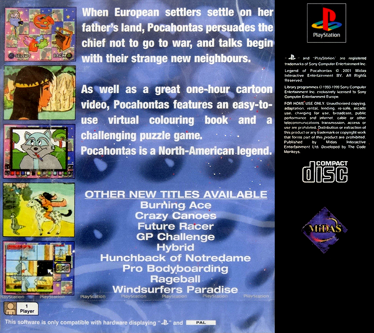 Legend Of Pocahontas — box-2D-back (EU)