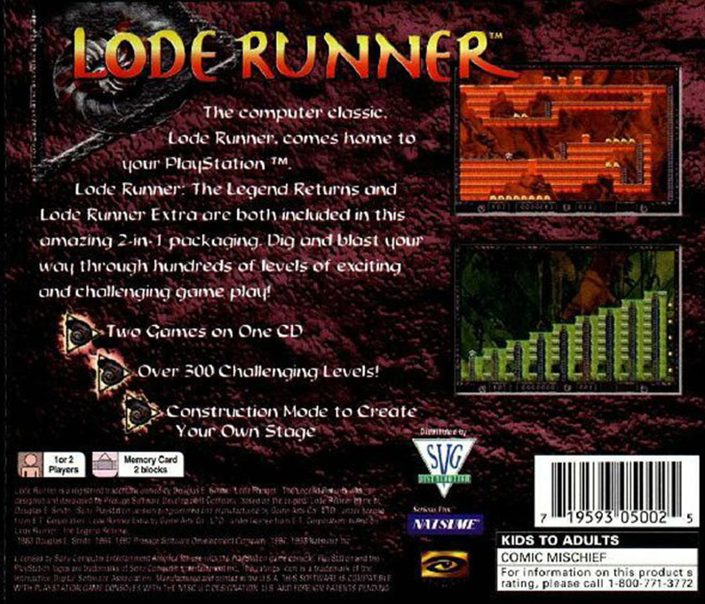 Lode Runner — box-2D-back (US)