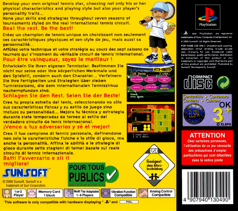 Yeh Yeh Tennis — box-2D-back (EU)