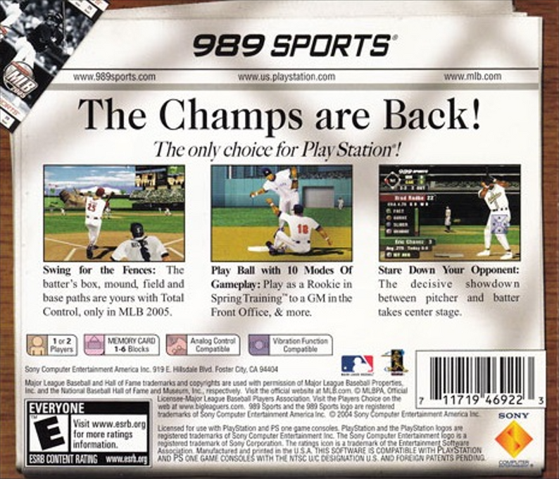 Mlb 2005 — box-2D-back (US)