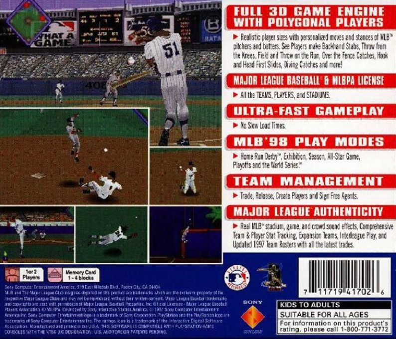 Mlb 98 — box-2D-back (US)