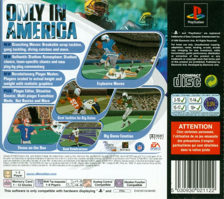 Madden Nfl 2000 — box-2D-back (EU)