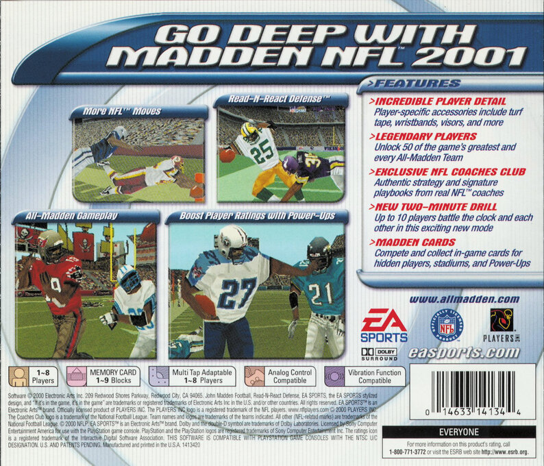 Madden Nfl 2001 — box-2D-back (US)