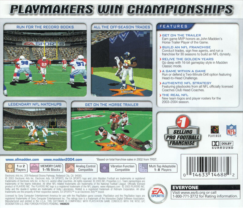 Madden NFL 2004 — box-2D-back (US)