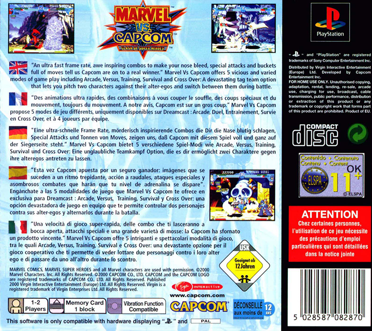 Marvel vs. Capcom - Clash of Super Heroes — box-2D-back (EU)