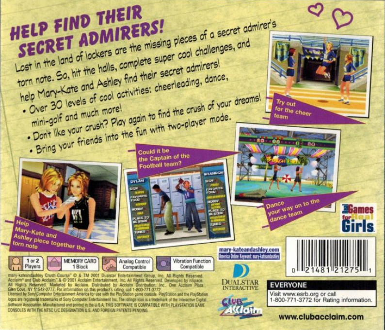 Mary-kate And Ashley - Crush Course — box-2D-back (US)