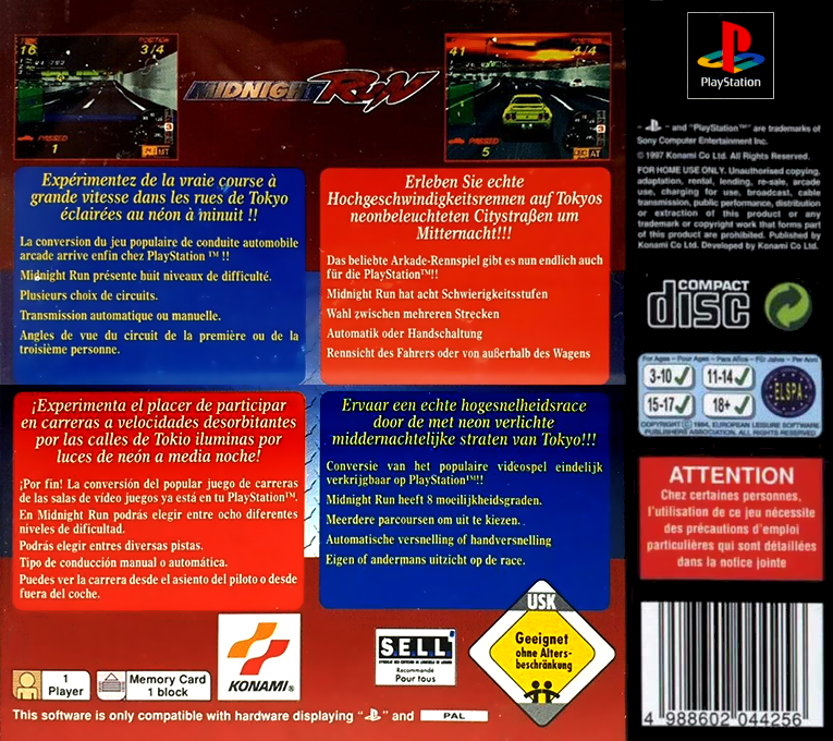 Midnight Run - Road Fighter 2 — box-2D-back (EU)