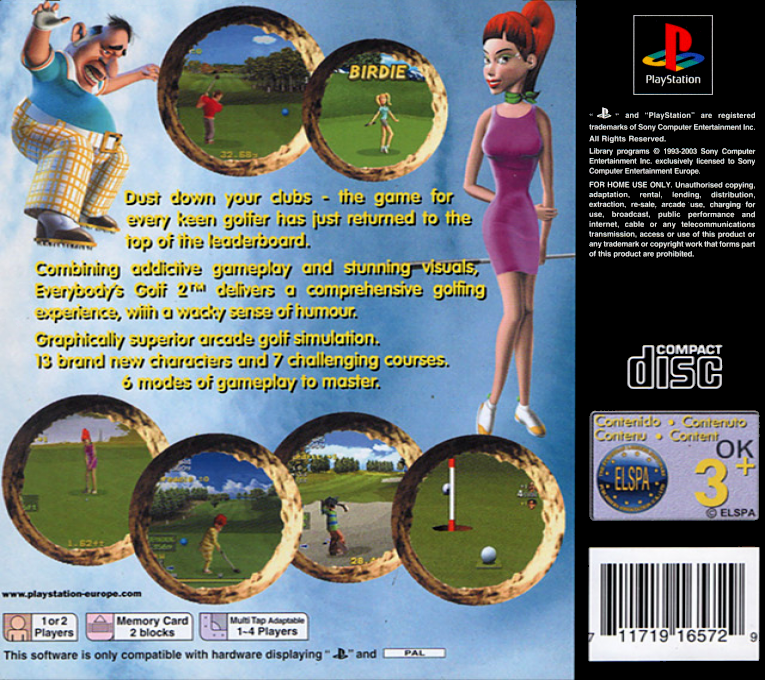 Everybody's Golf 2 — box-2D-back (EU)