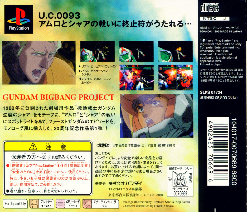 Mobile Suit Gundam - Char's Counterattack — box-2D-back (JP)