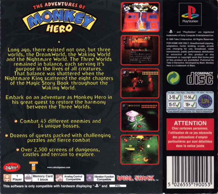 Monkey Hero — box-2D-back (EU)