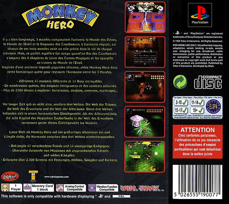 Monkey Hero — box-2D-back (FR)