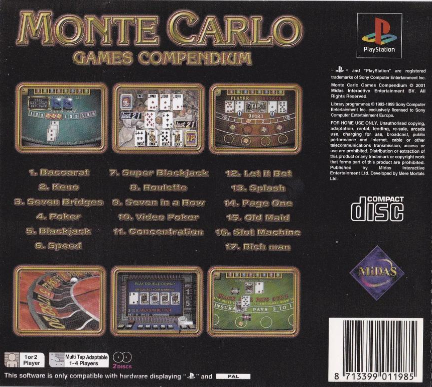 Monte Carlo Games Compendium — box-2D-back (EU)