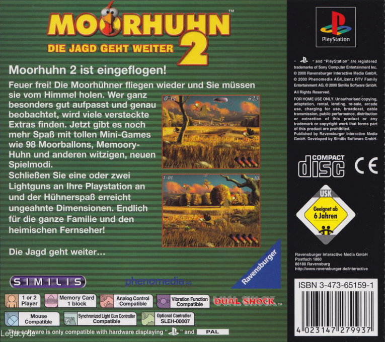 Moorhuhn 2 - Die Jagd Geht Weiter — box-2D-back (DE)