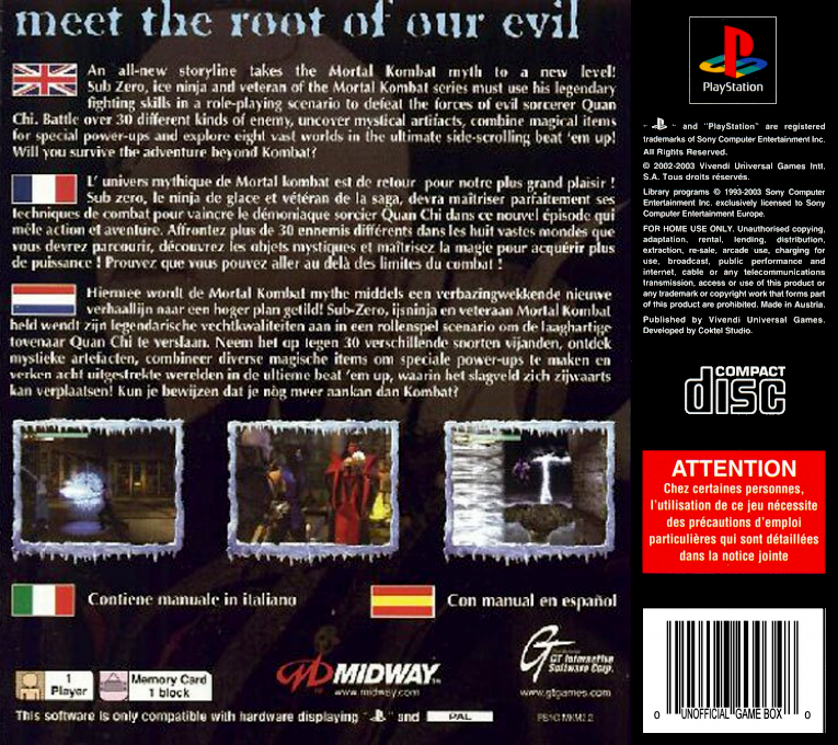 Mortal Kombat Mythologies Sub-zero — box-2D-back (EU)
